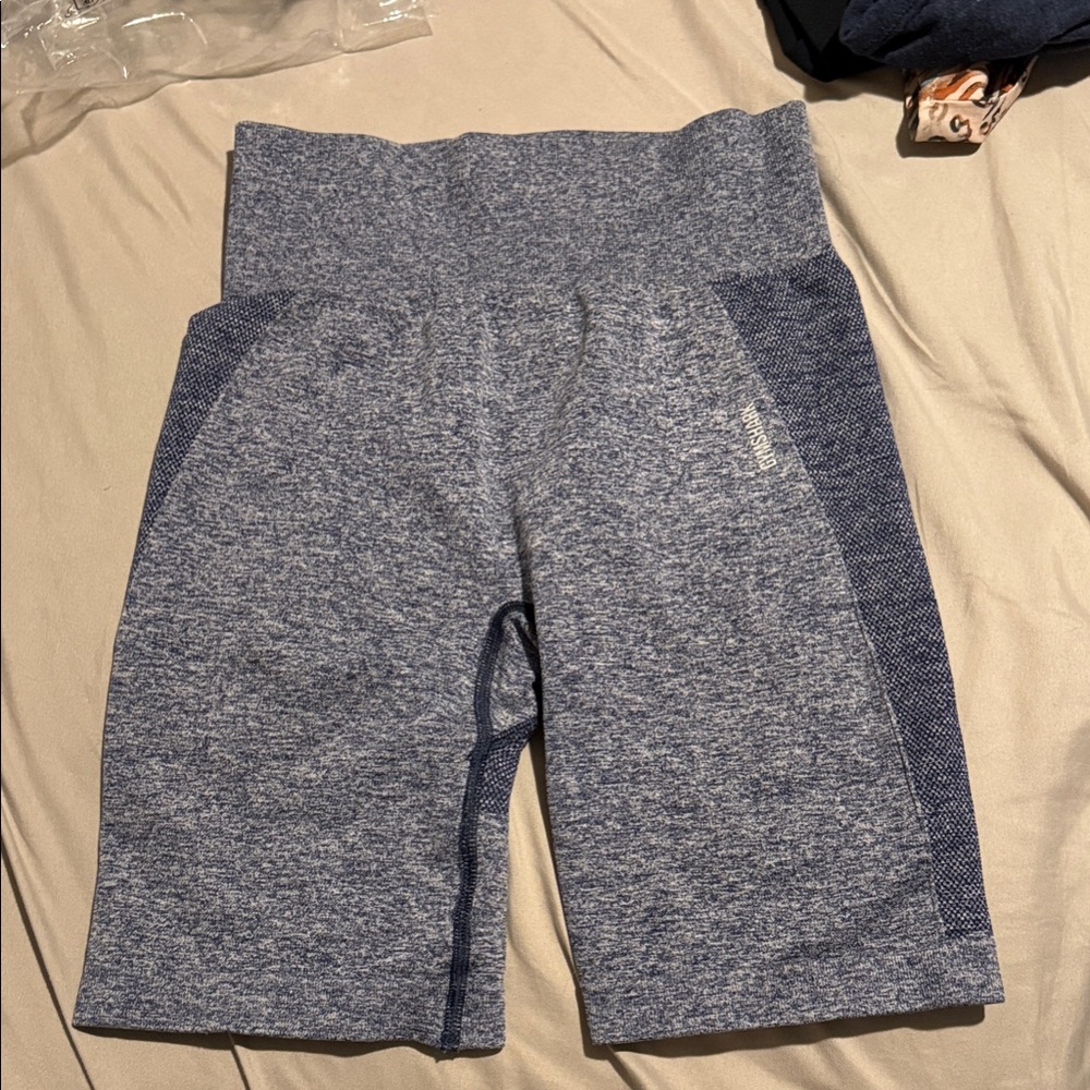 Gymshark Heathered Blue Bike Shorts